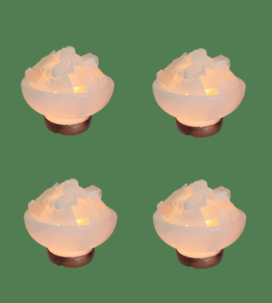 Himalayan Salt Lamp White Fire Bowl Round 4 units